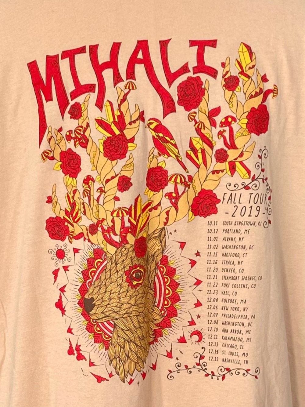 Mihali 2019 Summer Tour Shirt Short Sleeve Tagless Concert Tee SzL, XL - Picture 4 of 5